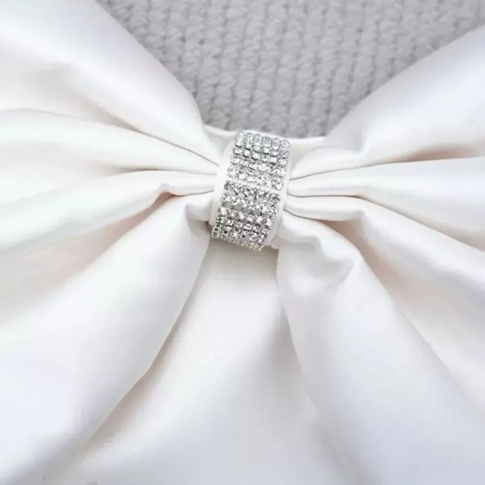 NWOT Bronx and Banco Evie‎ Bow Satin Minidress Elegant white Mini Dress - Picture 11 of 15